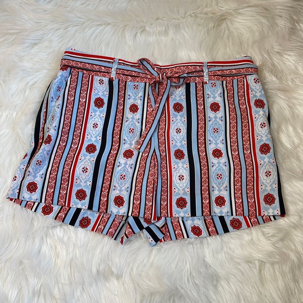 Red, White, and Blue Patterned Loft Shorts